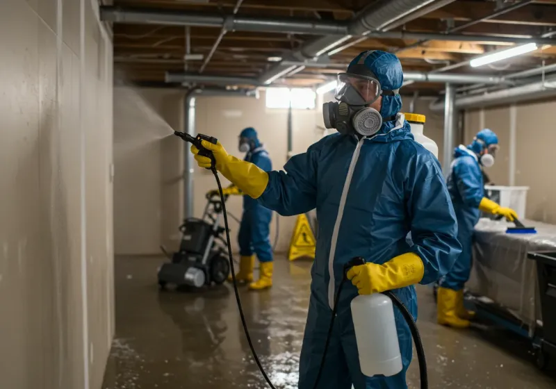 Basement Sanitization and Antimicrobial Treatment process in Ossian, IN