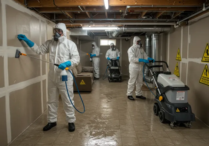 Basement Moisture Removal and Structural Drying process in Ossian, IN